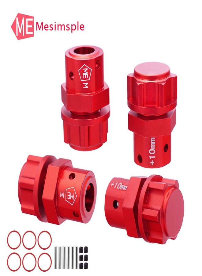 Mesimsple Alum +10mm Wide Wheel Hex Hub for Arrma 1/7 Mojave Infraction Felony Limitless Fireteam 1/8 Kraton Outcast 6S BLX & EXB Series Upgrade Parts Red - Image 4